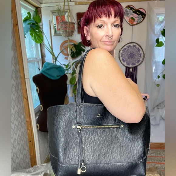 Travanti Handbags - Travanti Black Designer Briefcase Tote Shoulder Bag Business Casual